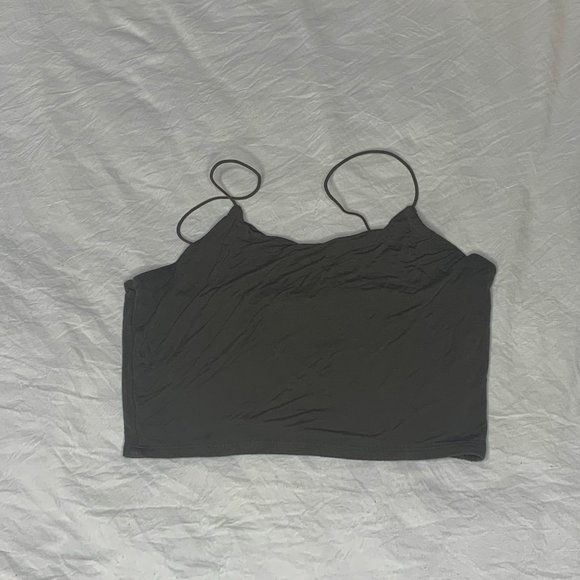 Fashion Nova Olive Green Bungee Crop Top - Picture 2 of 2